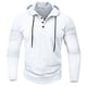 thumbnail image 2 of pstuiky camisetas de manga larga para hombre, Sudadera informal de manga larga con cuello redondo y botones para hombre Tops casuales para hombres m, 2 of 4