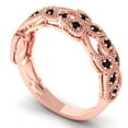 thumbnail image 2 of 0.17 ctw Wedding Band for Women - 14K Rose Gold Natural Onyx Stackable Eternity Ring, 2 of 6
