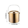 thumbnail image 3 of weibbin Stainless Steel Ice Bucket Medium Size Gold Champagne Wine Bucket with Handle Rustproof Insulated Ice Container for Home Bar Party Wedding, 3 of 8