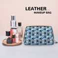 thumbnail image 4 of Bingfone Airplanes and Aviation Signs Print Leather Makeup Bag, Portable Hand-held Zipper Female Cosmetic Bag Toiletry Bag, Suitable for Home and Travel, 4 of 6