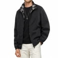 thumbnail image 7 of WIZUTIZ Men's Reversible Jacket Plaid Zip Up Loose Thin Sports Coat Polyester Spandex Waterproof Windproof for Hiking Camping Outdoor Daily Mens Fashion, 7 of 7