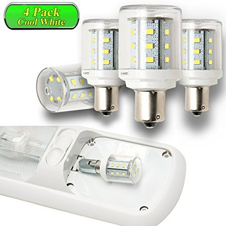 Leisure LED 4 Pack 12 Volt Replacement LED Bulb, 12V 1141/1156 Interior Lighting RV Light Bulbs for Trailer Motorhome 5th Wheel, Marine Boat Dome Light Replacement (Cool White,