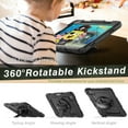 thumbnail image 5 of Dteck for iPad Air 5/Air 4 10.9 Case 2022 2020, iPad Pro 11 Case 2022 2021 with Built-in Screen Protector, Heavy Duty Shockproof Case with Rotatable Hand Strap/Kickstand/Pencil Holder,Black, 5 of 7