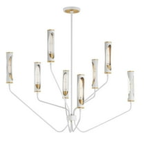 16178CLLFGNAB Maxim Lighting Regent - 48W 8 LED Chandelier-30.5 Inches Tall and 40 Inches Wide-Light French Gray/Natural Aged Brass Finish
