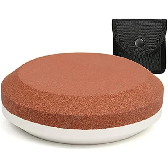 Axe/Hatchet Sharpening Puck Whetstone Knife Sharpening Stone, Dual Grit Multi-Purpose Sharpener with Sheath