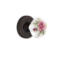 thumbnail image 1 of Nostalgic Warehouse Bouton de Porte en Porcelaine Rose Blanche Classique en Bronze Intemporel, 1 of 6