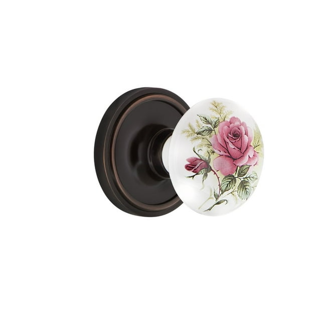 Nostalgic Warehouse Bouton de Porte en Porcelaine Rose Blanche Classique en Bronze Intemporel
