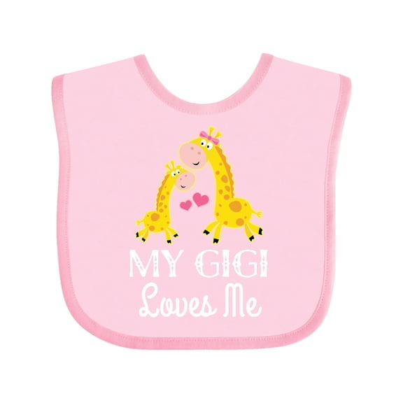 Inktastic Gigi Loves Me Girls Giraffe Granddaughter Girls Baby Bib