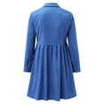 thumbnail image 7 of HNMKIU Women's Elegant Long Sleeved Shirt Dress Corduroy Solid Long Button Warm Long Sleeve Dress for Women Blue,XXL, 7 of 7