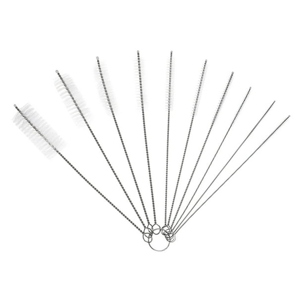 Cepillo de Popote Largo Uxcell de 8 pulgadas, Limpiador de Tubos de Nylon, Cepillo de Popote Extra Largo, Blanco 1 Set/ 10 Pcs