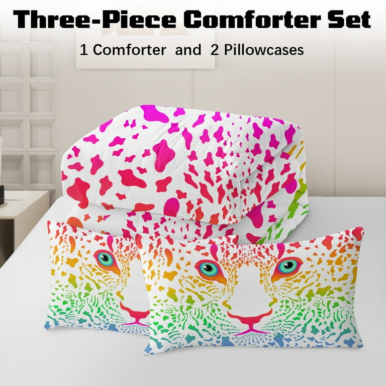 BlessLiving Leopard Print Sheets King Size - 4 Piece Ultra Soft Microfiber Bedding Set