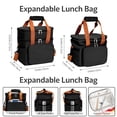 thumbnail image 3 of LIZEVINC Large Insulated Lunch Box for Men and Women, 16L Leakproof Cooler Bag with Adjustable Shoulder Strap, Reusable Lunch Bag for Work, Office, Picnic, Travel, Black, 3 of 10
