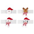 thumbnail image 1 of FELTECHELECTR 4 alzapaños navideños con hebillas para cortinas, diseño de Papá Noel, muñeco de nieve, alce y pingüino, 1 of 6
