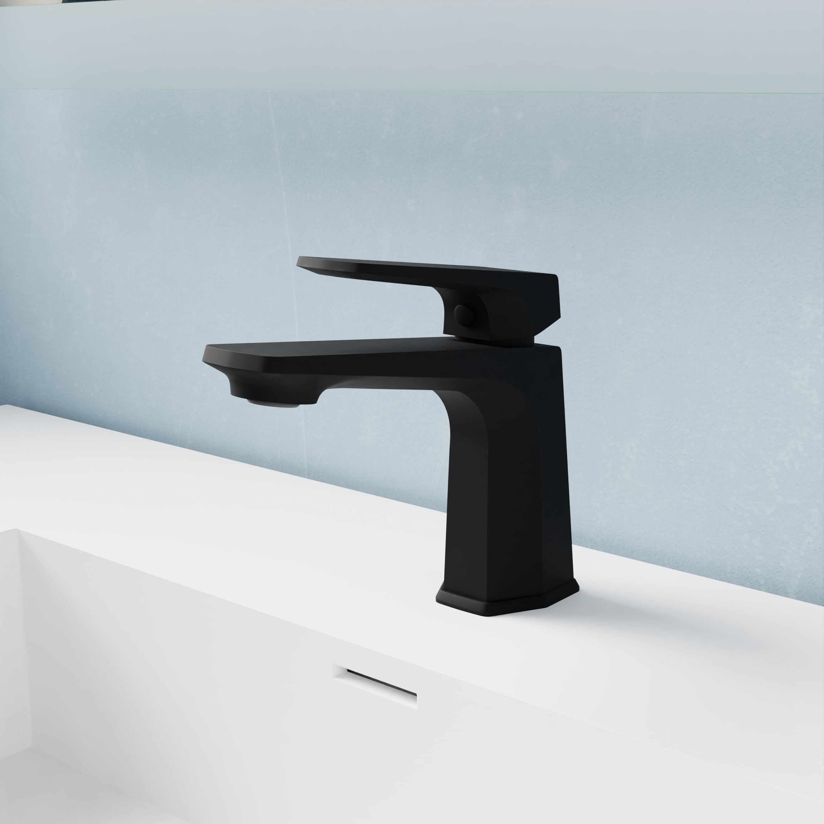 ANZZI Single Handle Single Hole Bathroom Faucet With Pop-up Drain in Matte Black