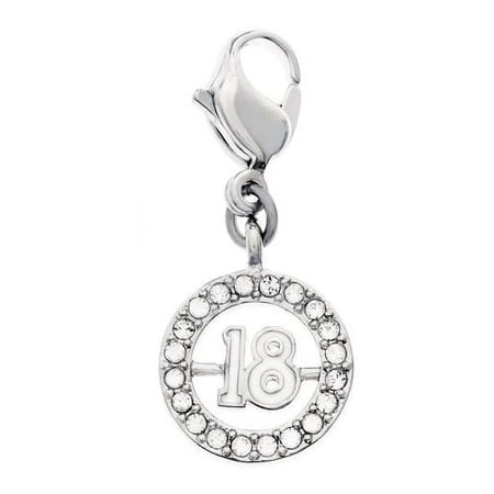 Clear Crystal Jewelry 18 Charm Rhodium #1109728