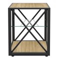 thumbnail image 4 of Tcbosik 2 Pack End Tables, 3-Tier Sofa Side Table with Glass Storage Shelf, 17.7" Night Stand for Living Room, Bedroom, Natural, 4 of 9