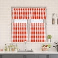 thumbnail image 6 of 2 Pack Buffalo Check Valances for Windows Living Room 18 inches Long Classic Gingham Plaid Bedroom Bathroom Rod Pocket Country Farmhouse Kitchen Window Curtain Valances - 54"x18" Red & White, 6 of 6