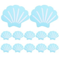 12pcs Shell Shaped Bathtub Stickers Anti Slip Decals Self Adhesive for Shower Room