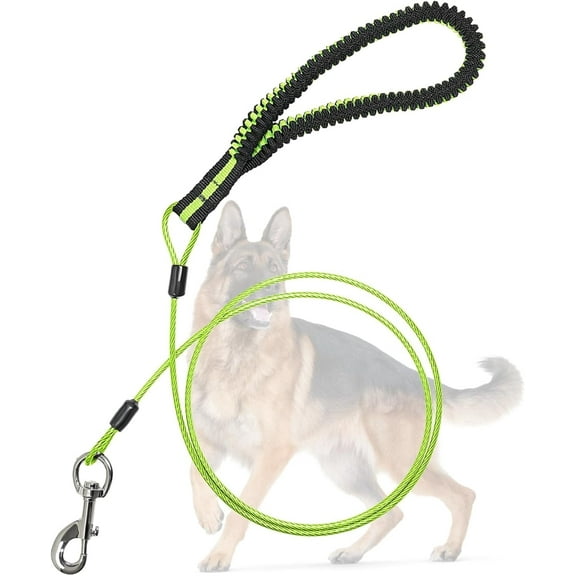 Metal Wire Rope Large Dog Heavy Duty Chew Proof Soft Grip Dog Leash