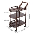 thumbnail image 4 of 3-Tier Rolling Kitchen Trolley Cart Wood PU Storage Drawers Shelves with Wheels, 4 of 16