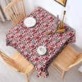 thumbnail image 2 of Red and Black Christmas Love Pattern Square Tablecloth,Waterproof Square Table Cover,Wipeable Spillproof Washable Table Cover for Home Kitchen Party Decor 60"x60"(152x152cm), 2 of 6