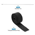 thumbnail image 3 of Fiberglass Exhaust Wrap Tape, 2" x 16' Black Header Heat Wrap with 4 Stainless Ties for Hot Rods Motorcycle, 3 of 6