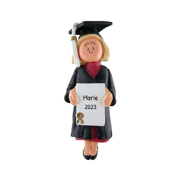 Personalized 2024 Graduation Ornament - Class of 2024 Ornament, Senior 2024 Ornament, Senior Year Christmas Ornament, Graduate Ornament 2024 - Blonde Female - Free Customization