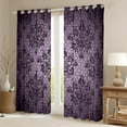 thumbnail image 2 of Manfei Purple Damask Flowers Curtains Pack of 2 (42x84 Each),Rustic Victorian Floral Curtains Blackout,Vintage Baroque Pint Bedroom Curtains For Adult,Luxury Bedroom Decor, 2 of 6