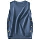thumbnail image 1 of Chaleco tipo suéter ANRABESS de verano, sin mangas, punto acanalado, azul acero, 1 of 6