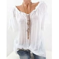 thumbnail image 3 of Summer women's half-shoulder short-sleeved shirt, 3 of 3