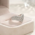 thumbnail image 5 of Newshe Wedding Band for Women Vintage Curved Eternity 925 Sterling Silver Engagement Ring Cz Size 7, 5 of 7