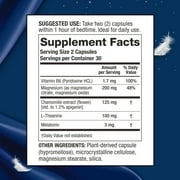 5 Key Ingredients, fast-acting formula, fall asleep faster & sleep longer. SleepXL Includes immediate-release melatonin, L-Theanine (calming), Chamomile, Magnesium & B6 (60 Vegan Capsules,30-Servings)
