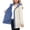 Blue, variant on XUNKUSGA Women's Reversible Hooded Rain Jacket Lightweight Waterproof Hooded Windbreaker Jacket Women Casual Drawstring Waist Mid Length Outerwear Jackets with Pocket Red 2XL