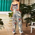 thumbnail image 4 of Fgvctg Easter Womens Overalls Wide Leg Pant Fashion Overall Bunny Graphic Sleeveless Easter Eggs Spaghetti Straps Jumpsuits Romper Bib Overalls Oversized Spring Pant With Pockets Gray 2XL, 4 of 4