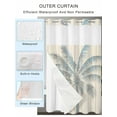thumbnail image 2 of No Hook Cloth Fabric Shower Curtain with Snap in Liner, Summer Palm Trees Waterproof Shower Curtains Set with See Through Top Window, Tropical Plants Vintage Wood Grain Bath Curtains Shower 72"x84", 2 of 6