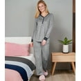 thumbnail image 2 of Doublju Women's Long Sleeve Henley Pajama Sleepwear 2 Pcs Set, 2 of 3