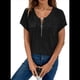 thumbnail image 3 of Blusas de Talla Grande para Mujer, Túnicas de Corta con Cremallera 1/4, Negras, XXL, 3 of 6