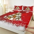 thumbnail image 3 of Manfei Kids Funny Cat Twin Sheet Sets 3 Pieces, Kitten Christmas Tree Twin Fitted Sheet, Red New Year Gifts Flat Sheet, Lightweight Room Decor, 3 of 7