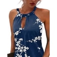 thumbnail image 3 of FASHIONWT Women Natural Waistline Short Summer Sleeveless Halter Dress, 3 of 4