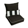 thumbnail image 4 of Sunbrella Oakley  Solid Indoor/ Outdoor Corded Pillow and Chair Cushion Set Canvas Natural+Cabana Classic 23 in x 25 in x 5 in Pillow Cushion Set, 4 of 5