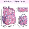 thumbnail image 3 of 6 in 1 Females Backpack with Matching Lunch Bag, Pencil Case, Keychain & Accessories in Unicorns & Butterflies, 3 of 5
