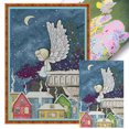 thumbnail image 1 of (RA245) Hilo Algodón Ecológico Bordado 14CT 2 Hebras Impresión 35*54cm Kit Serie Personajes Punto Cruz Ángel Nieve Nocturna (borde Gancho), 1 of 9