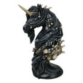thumbnail image 5 of Macabre Black Dark Unicorn Horse With Skeleton Bones And Skulls Bust Figurine, 5 of 9