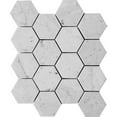 thumbnail image 2 of Apollo Tile   5 Pack White 10.6-in x 12.2-in Honed Hexagon Marble Wall and Floor Tile (4.49 sq ft/case), 2 of 3