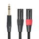 thumbnail image 5 of Jack 6.35mm 1/4 TRS Estéreo A Doble XLR Macho Cable de Audio Alargador y Divisor 300cm, 5 of 8