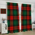 thumbnail image 5 of Rustic Xmas Checkered Curtains, Christmas Red Dark Green Plaid Traditional Buffalo Checkered Print Blackout Window Drapes for Farmhouse Kitchen Bedroom Holiday, 84" W X 84" L, 5 of 8