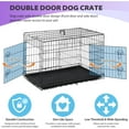 thumbnail image 4 of WgoodW 30 Inch Dog Crates for Medium Small Dogs Folding Metal Wire Crates Dog Kennels Outdoor and Indoor Pet Dog Cage Crate with Double-Door,Divider Panel, Removable Tray,Black, 4 of 8