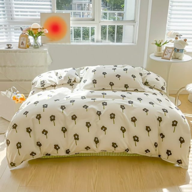 XWSHYW Juegos de Colchas y Cobertores Juegos de Ropa de Cama para Todas Las Estaciones, Juegos de Sábanas y Fundas de Edredón, Juegos de Sábanas Amigables de 3 Piezas, a Prueba de Decoloración, Cuida