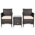 thumbnail image 3 of Spaco 3 Piece Patio Conversation Set Outdoor Rattan Wicker Furniture Set with Coffee Table & Chairs Patio Bistro with Seat Cushions for Garden Balcony Backyard Poolside, 3 of 8