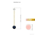 thumbnail image 2 of ANGARA Natural Yard Chain Diamond and Sapphire Drop Earrings in 14K Yellow Gold for Women (Size-4mm) | September Birthstone, Anniversary, Jewelry Gift for Women | Natural Blue Sapphire Earrings, 2 of 6